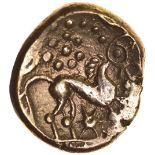 Freckenham Crescents. Rosette and Star Type. c.AD 25-43. Celtic gold stater. 16-18mm. 5.50g.