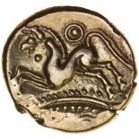 Dubnovellaunos Branch. c.5BC-AD10. Celtic gold stater. 17mm. 5.48g.