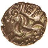 Vepo Triadic. c.AD15-40. Celtic gold stater. 19mm. 5.33g.