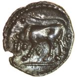 Tasciovanos Bull. c.25 BC-AD10. Celtic silver unit. 13mm. 1.13g.