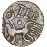 Anted Head. TED Type. c.AD 20-43. Celtic silver unit. 13mm. 0.92g.