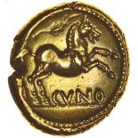 Cunobelinus Classic. Stalk Type. c.AD 8-41. Celtic gold stater. 16-18mm. 5.52g.