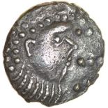 Toney Curly Top. Right Type. c.15BC-AD5. Celtic silver unit. 13mm. 0.98g.