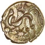 South Ferriby. Pointed Anchor Type/8-Pointed Star. c.45-10 BC. Celtic gold stater. 19mm, 5.73g.