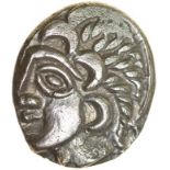 Amersham Moon Man. c.55-45 BC. Celtic silver unit. 12mm. 1.03g.