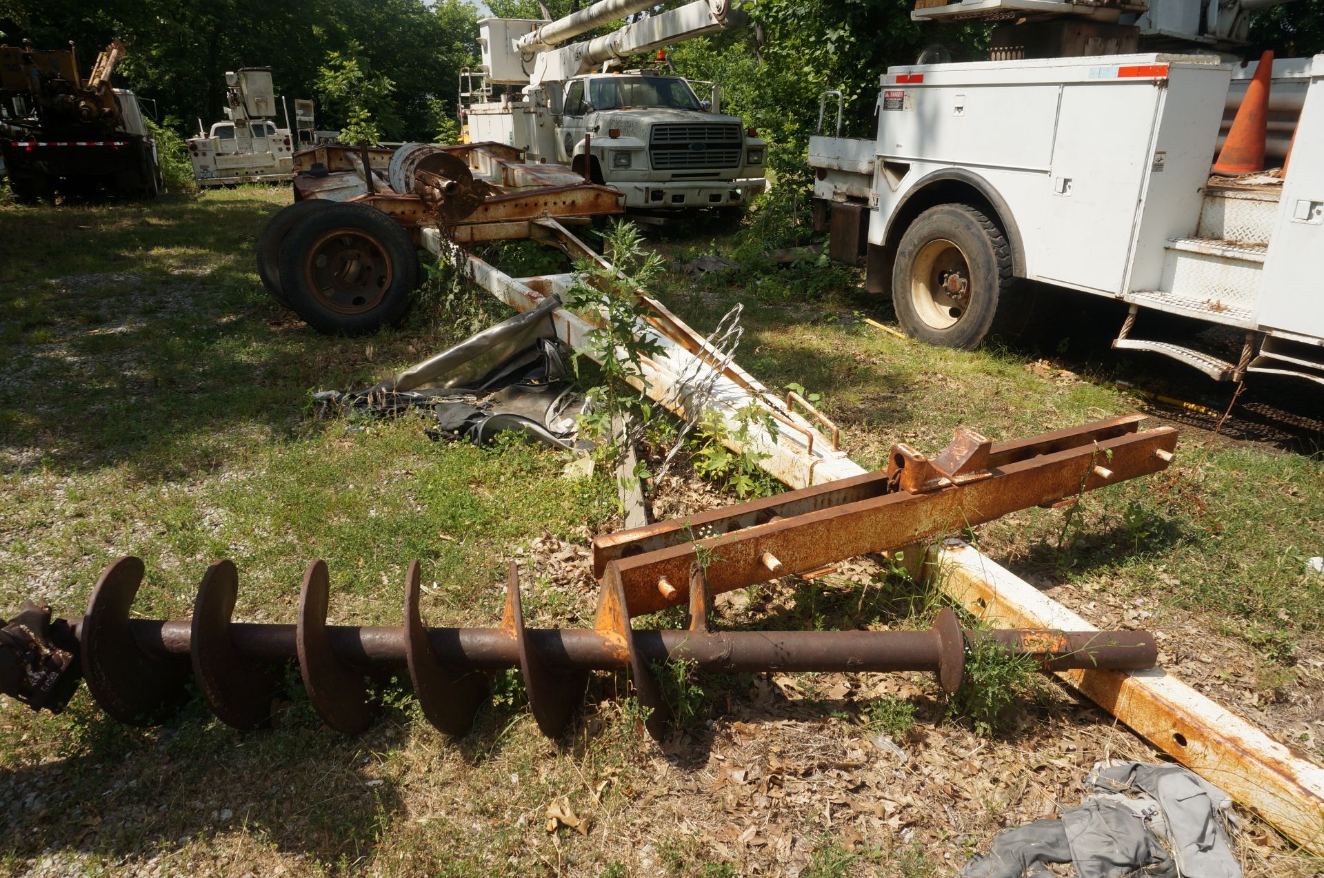 16’ Shop Made Pole/Material Trailer, Single Axle Dual Wheels