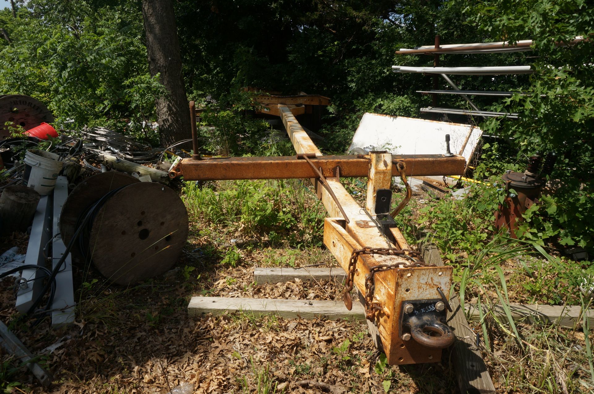 16’ Shop Made Pole/Material Trailer, Single Axle Dual Wheels