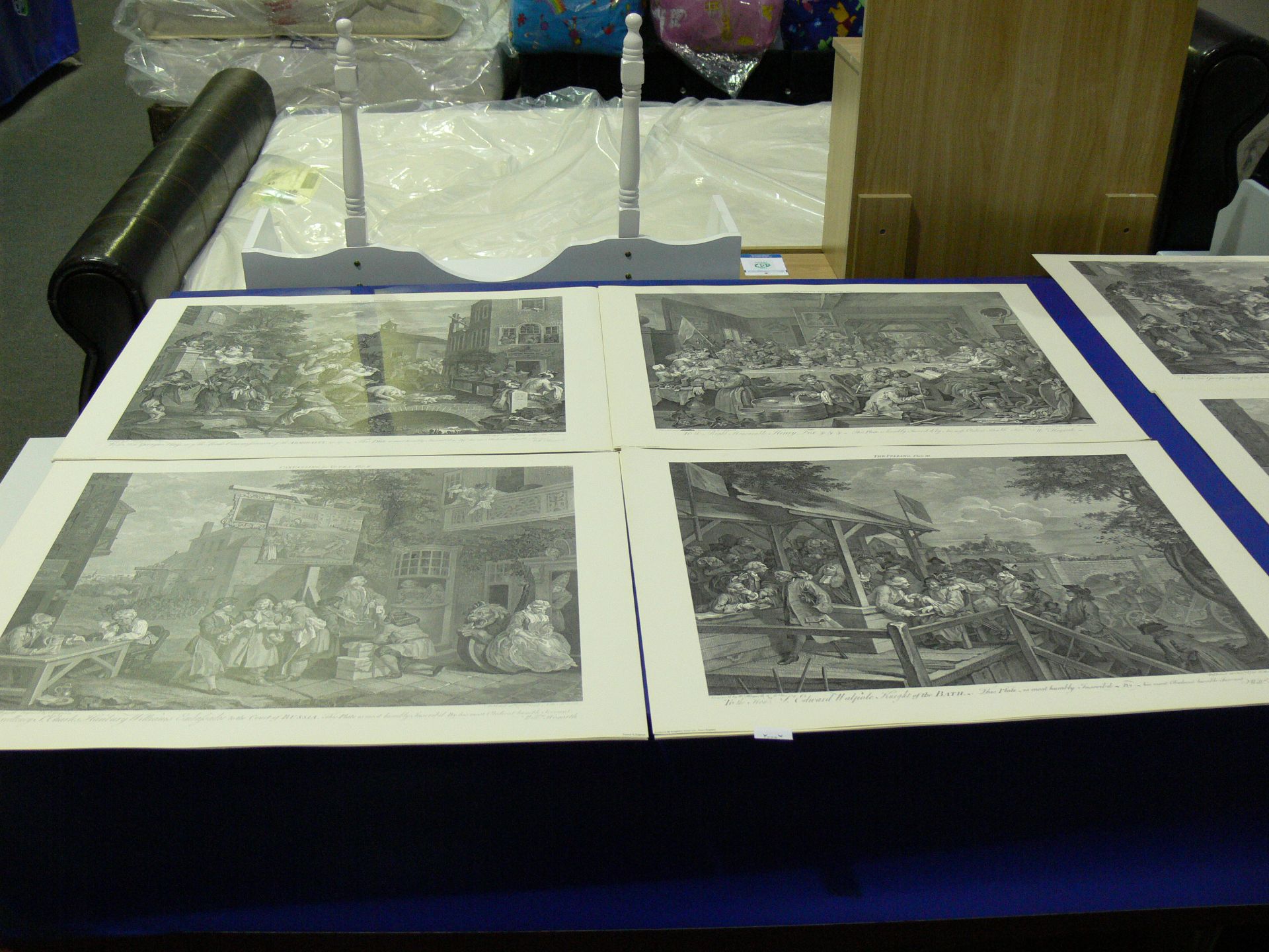 William Hogarth Prints. Five copies each of 'An Election - Plate I', 'Canvassing For Votes - Plate