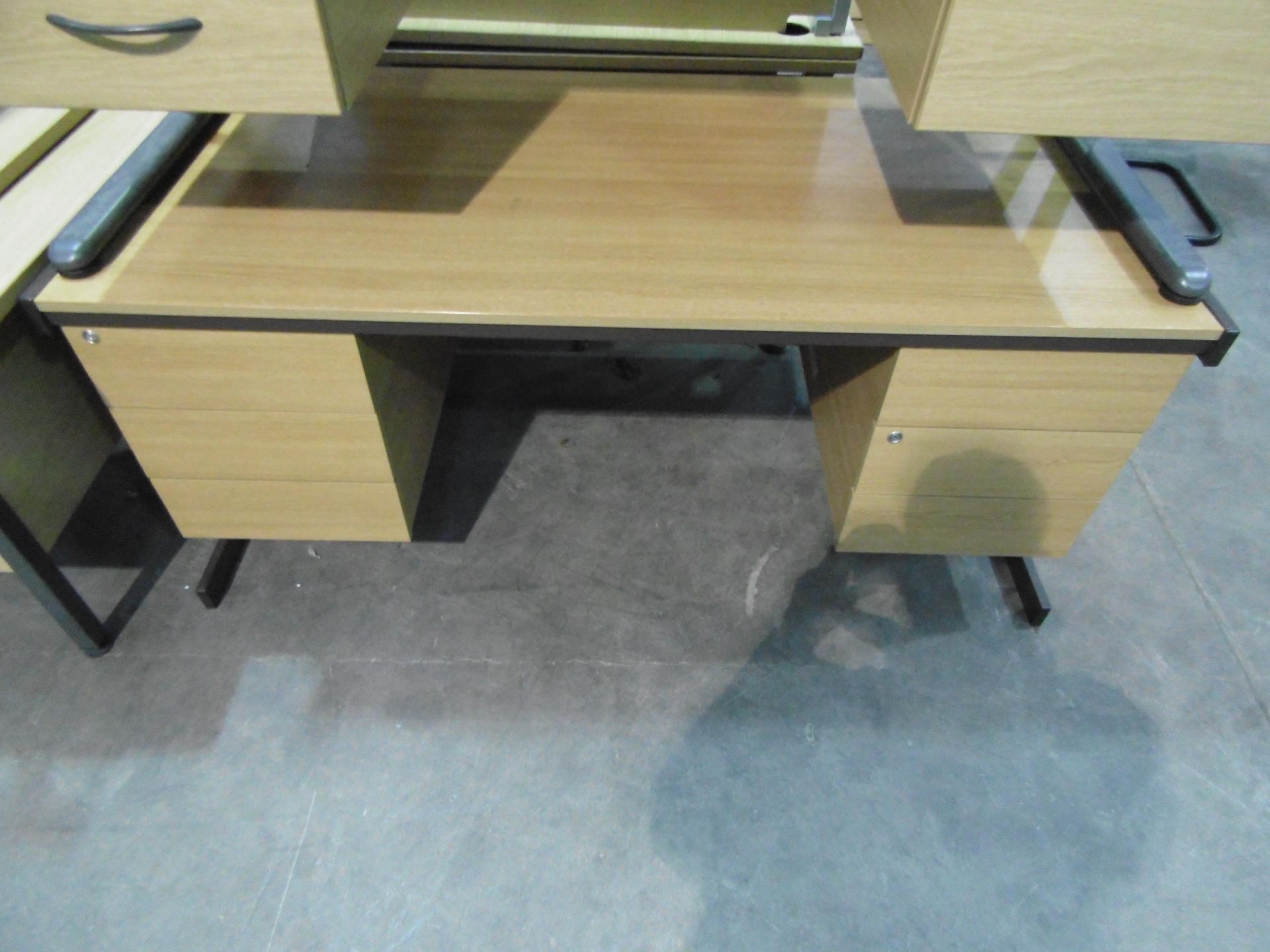 * 2 x Non-matching office desks, 1 with 6 drawers, one with 4 drawers & a filing drawer together - Image 3 of 3