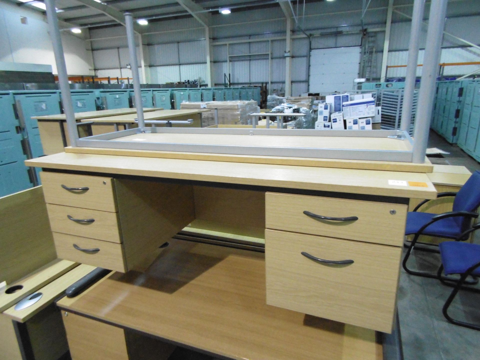 * 2 x Non-matching office desks, 1 with 6 drawers, one with 4 drawers & a filing drawer together - Image 2 of 3