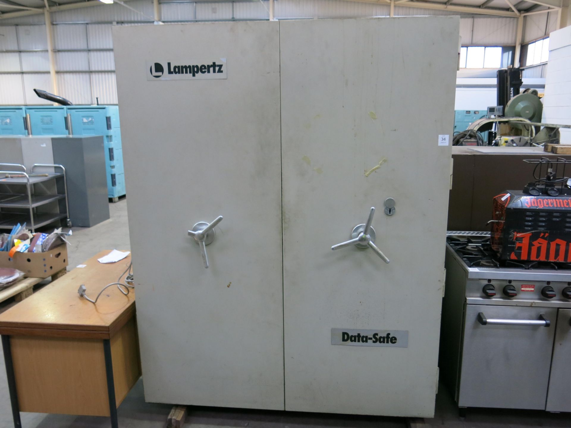 * A Lampertz Data Safe. H1880mm, W1545mm, D850mm. Please note there is a £10 + VAT Lift Out Fee on