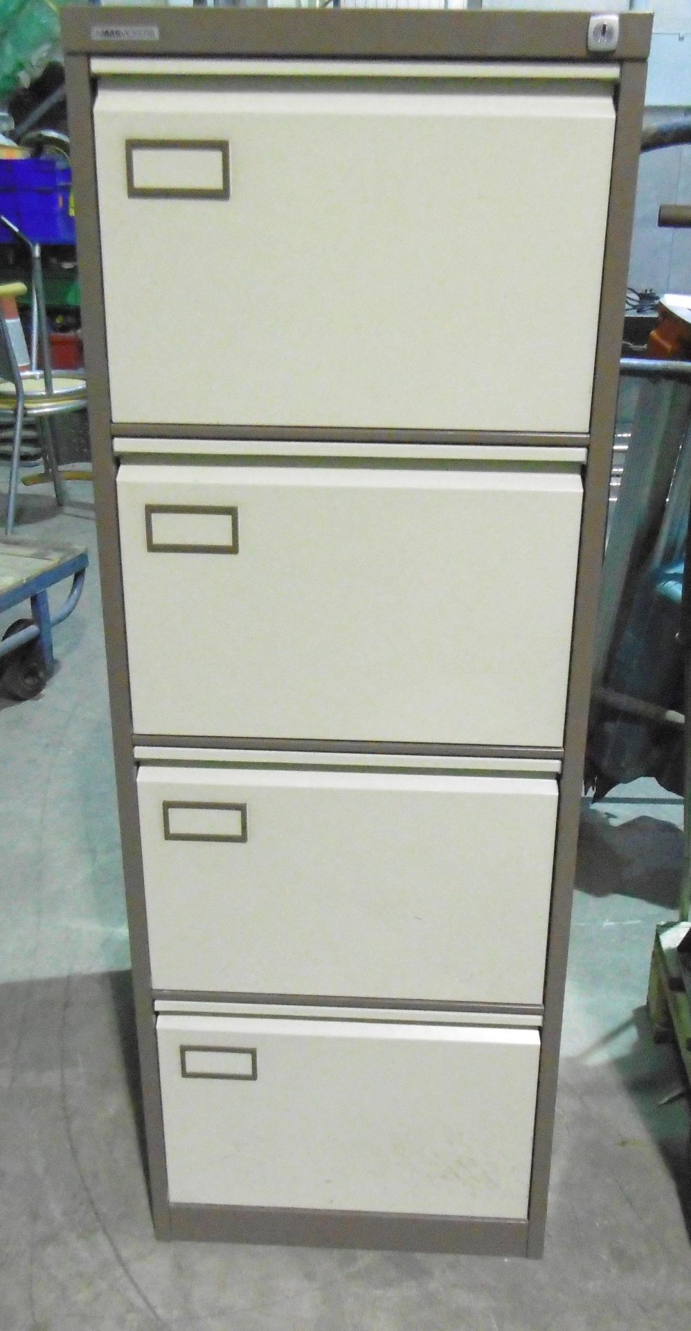 * A Samas Vickers 4 drawer filing cabinet. Please note there is a £5 + VAT Lift Out Fee on this lot