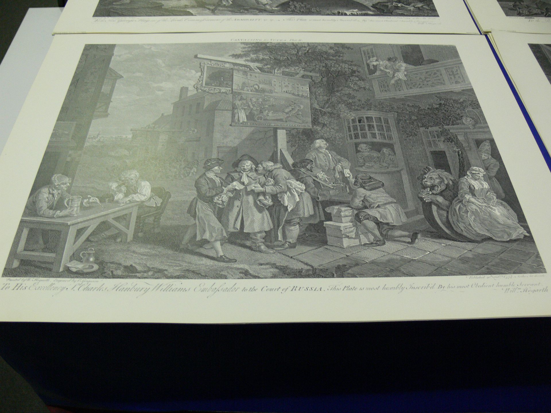 William Hogarth Prints. Five copies each of 'An Election - Plate I', 'Canvassing For Votes - Plate - Image 7 of 10