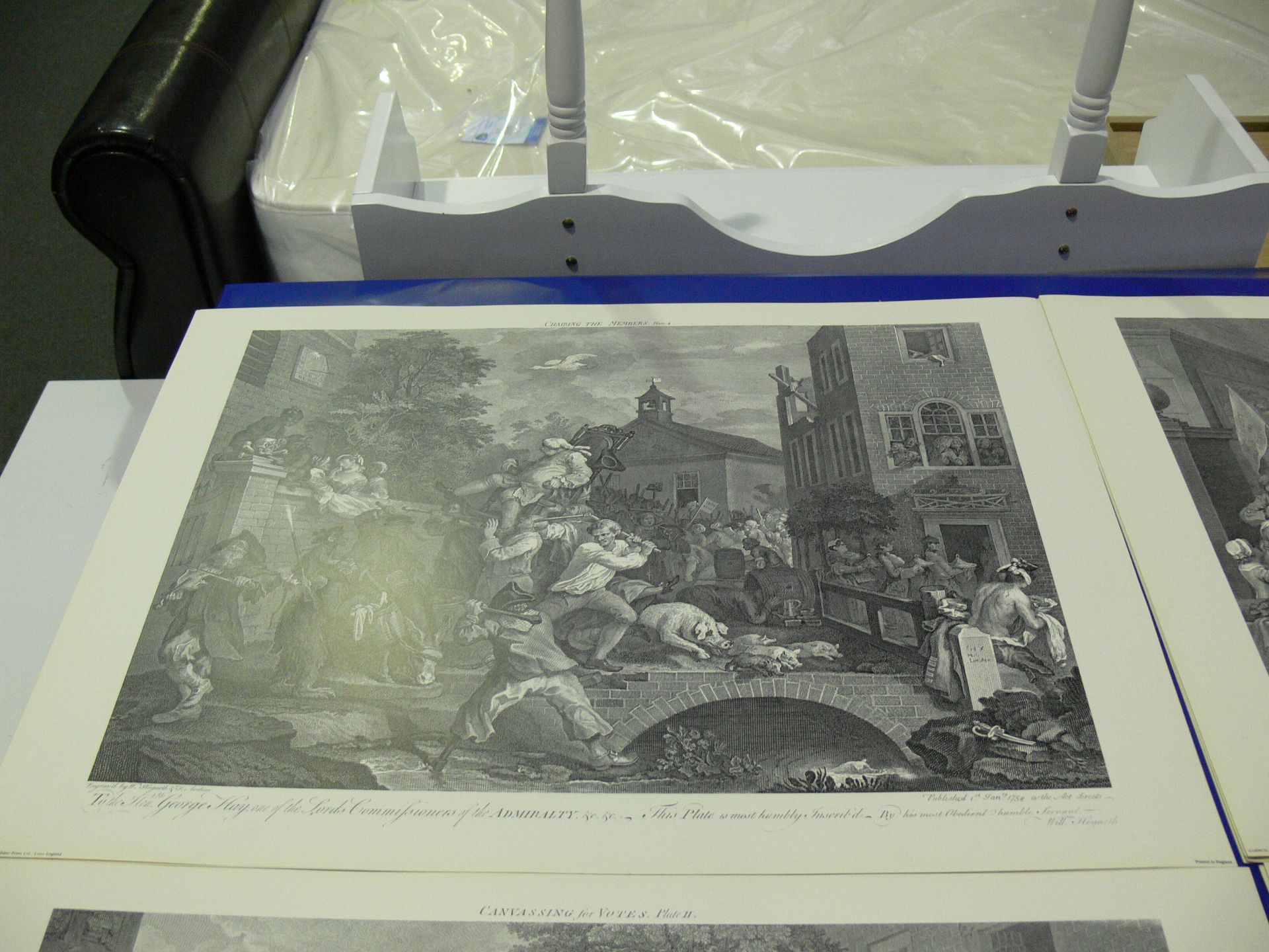 William Hogarth Prints. Five copies each of 'An Election - Plate I', 'Canvassing For Votes - Plate - Image 9 of 10