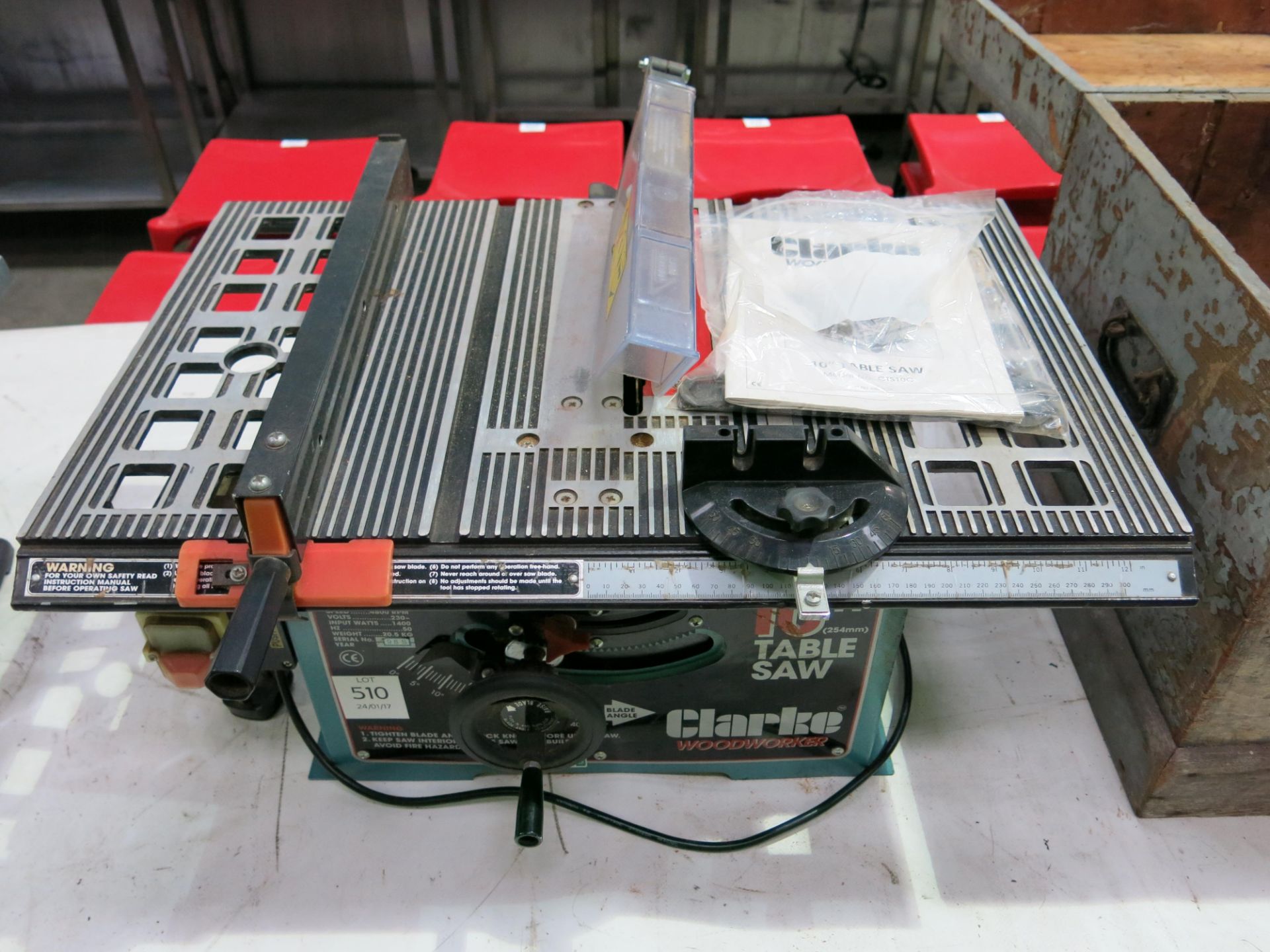 * A Clarke Woodworker 10'' table saw