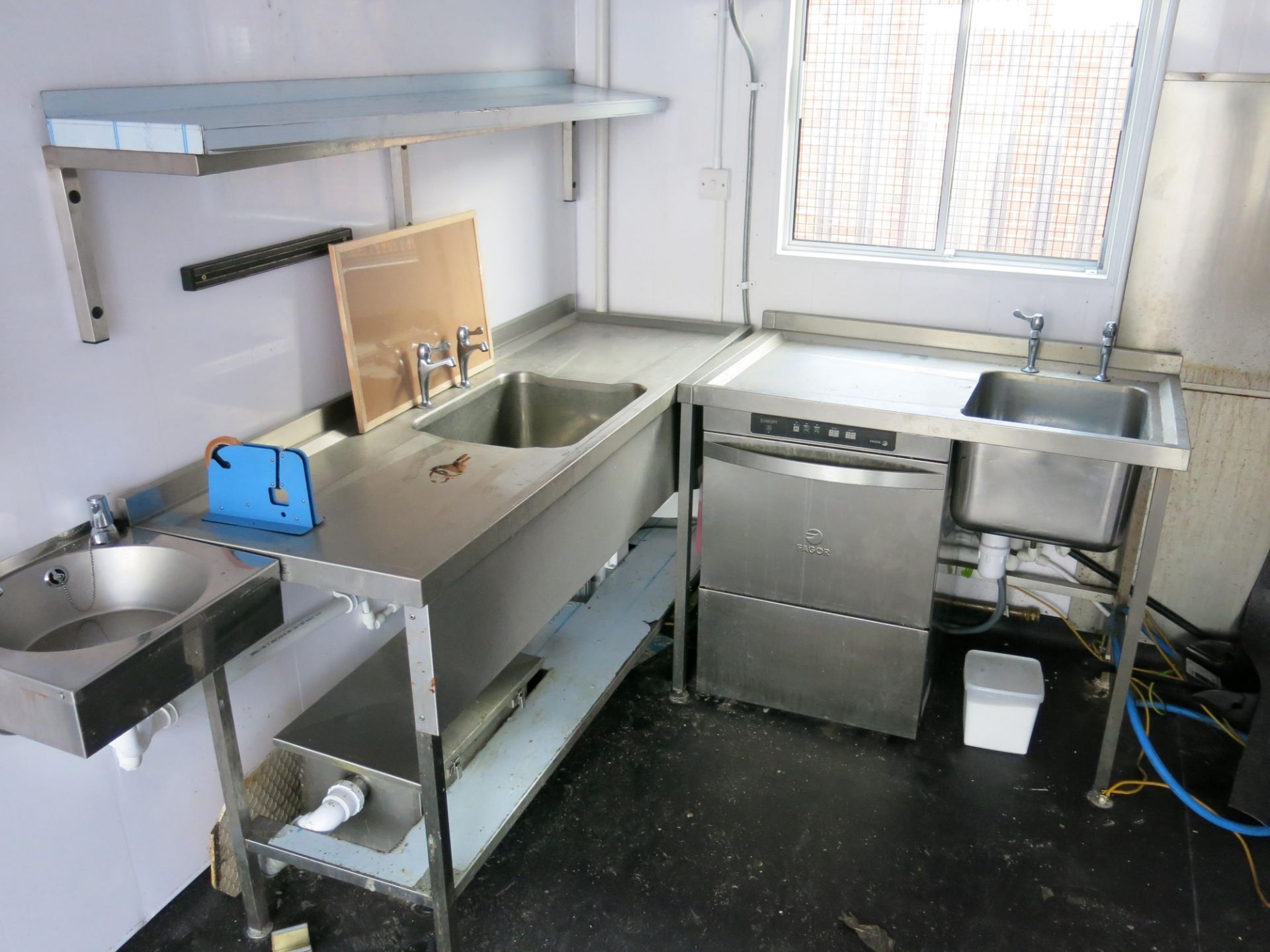 * A 20ft container fitted out with a part stainless steel kitchen consisting of 2 x stainless - Image 9 of 11