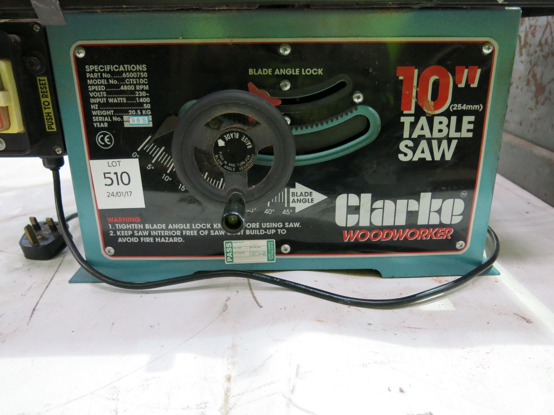 * A Clarke Woodworker 10'' table saw - Image 2 of 2
