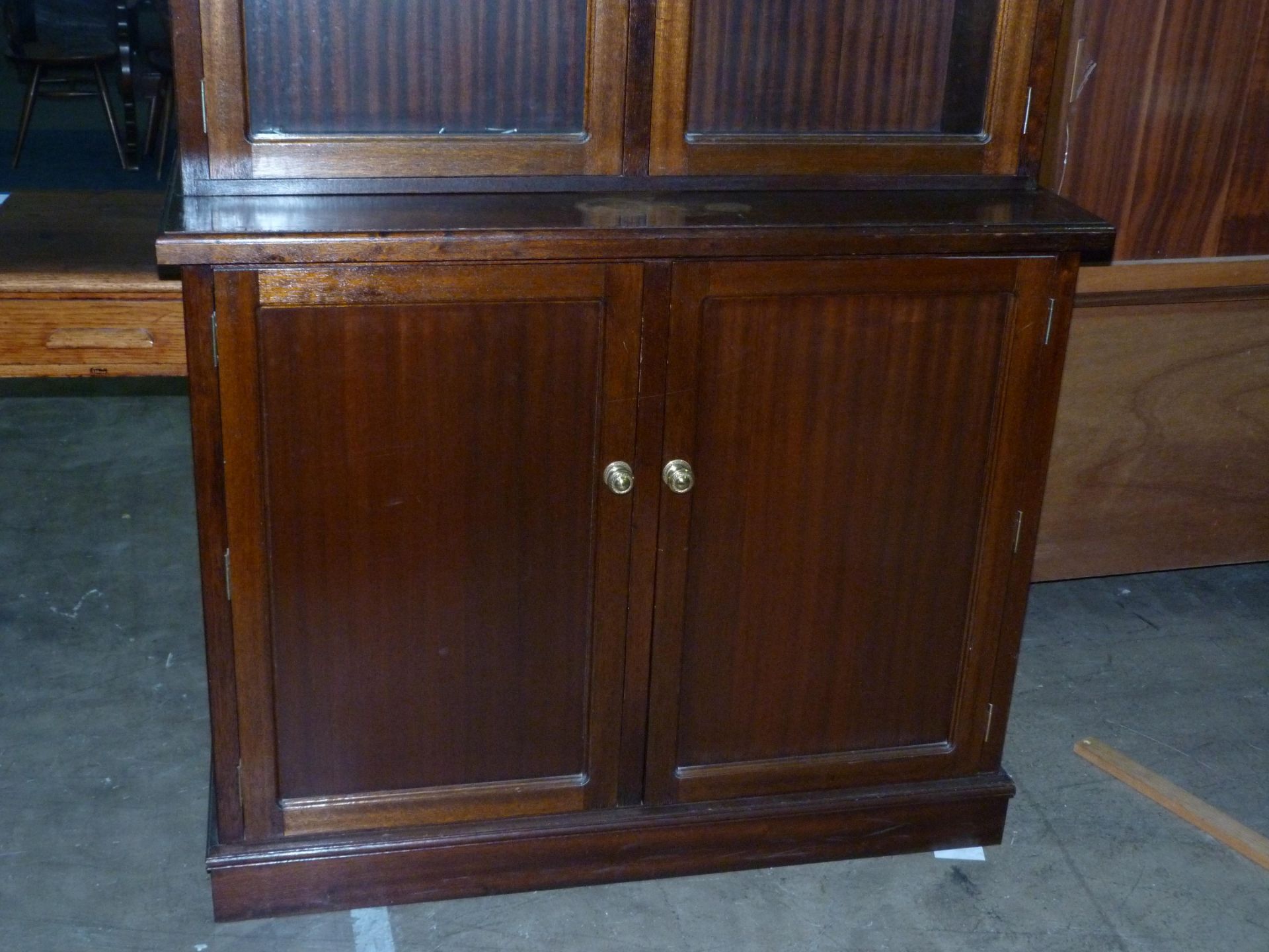 * An oak 2 piece display unit - Image 2 of 4