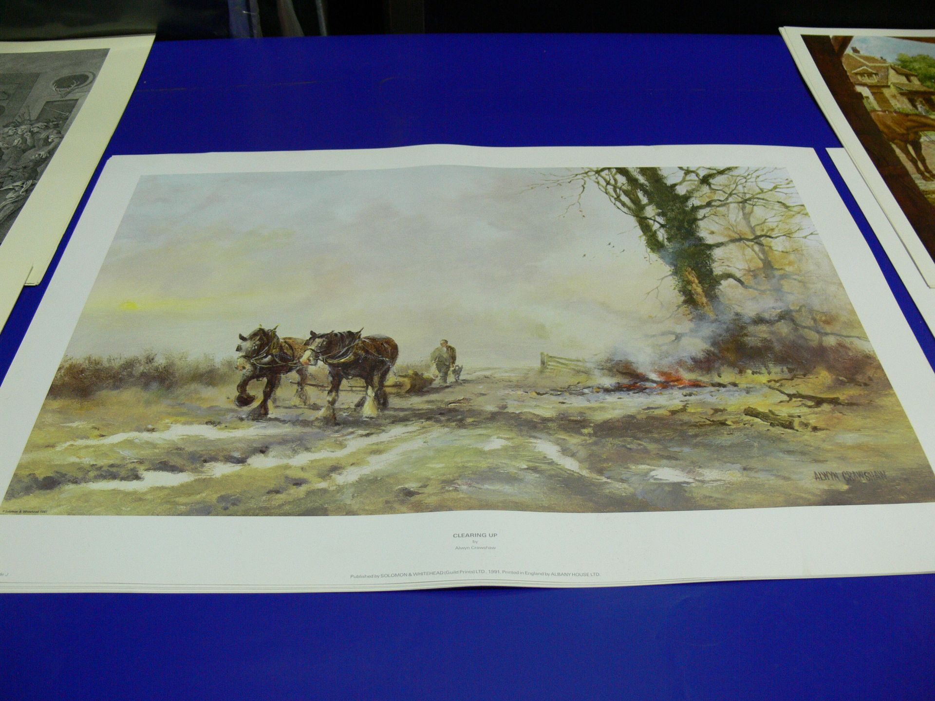 Three copies each of three coloured prints. 'The Forge' by Fortunino Matania (47cm x 56cm), ' - Image 7 of 8