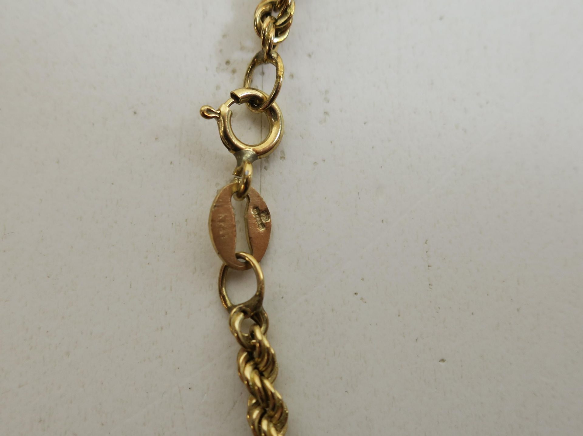 A 9ct Gold Rope Twist Chain (40cm long, 2.8gms) with a drop pendant in the form of a fruit with Gold - Image 5 of 5