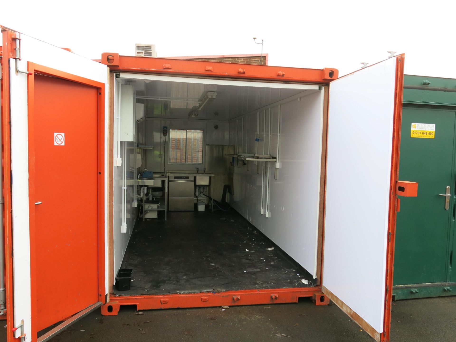 * A 20ft container fitted out with a part stainless steel kitchen consisting of 2 x stainless - Image 4 of 11