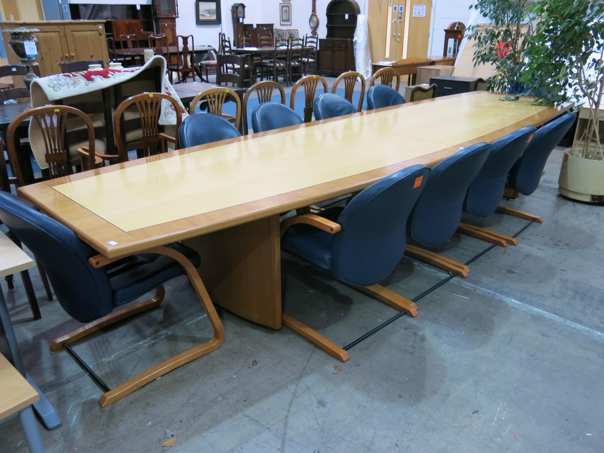 * A large board room table complete with 10 x chairs (H720mm, L4200mm, W1190mm)