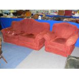 This is a Timed Online Auction on Bidspotter.co.uk, Click here to bid. A red two seater sofa &