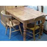 This is a Timed Online Auction on Bidspotter.co.uk, Click here to bid. A pine dining table (H76cm,