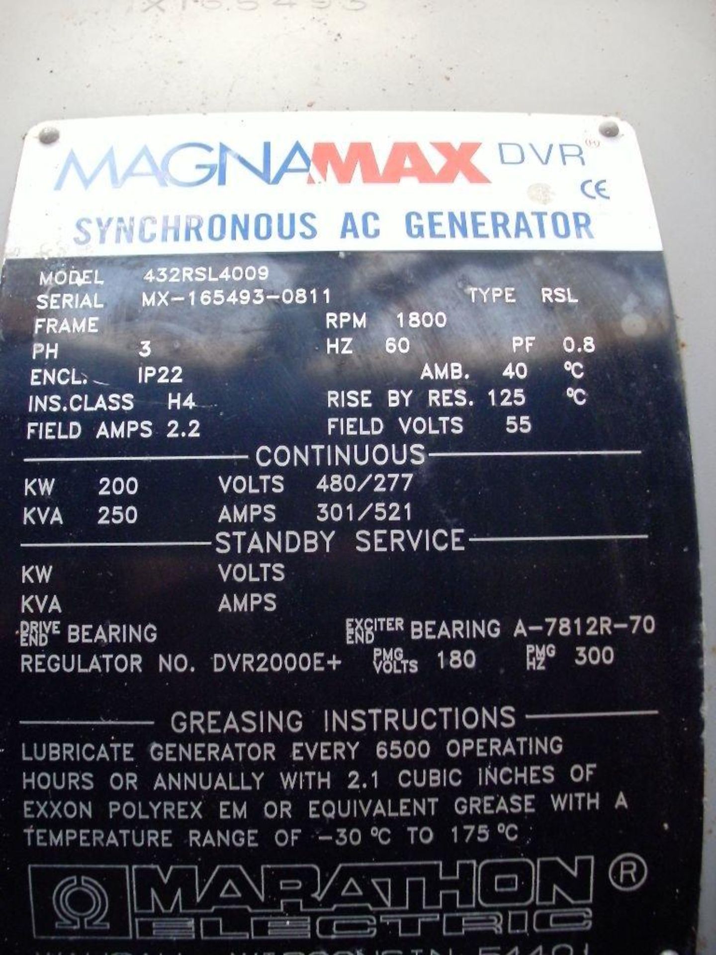 * A Deutz V6 Turbo, BF6M1015, Alternator Make: Magnamax, 250KVA, 60Hz, 3PH, 1800RPM, 301AMP, 480V, - Image 4 of 4