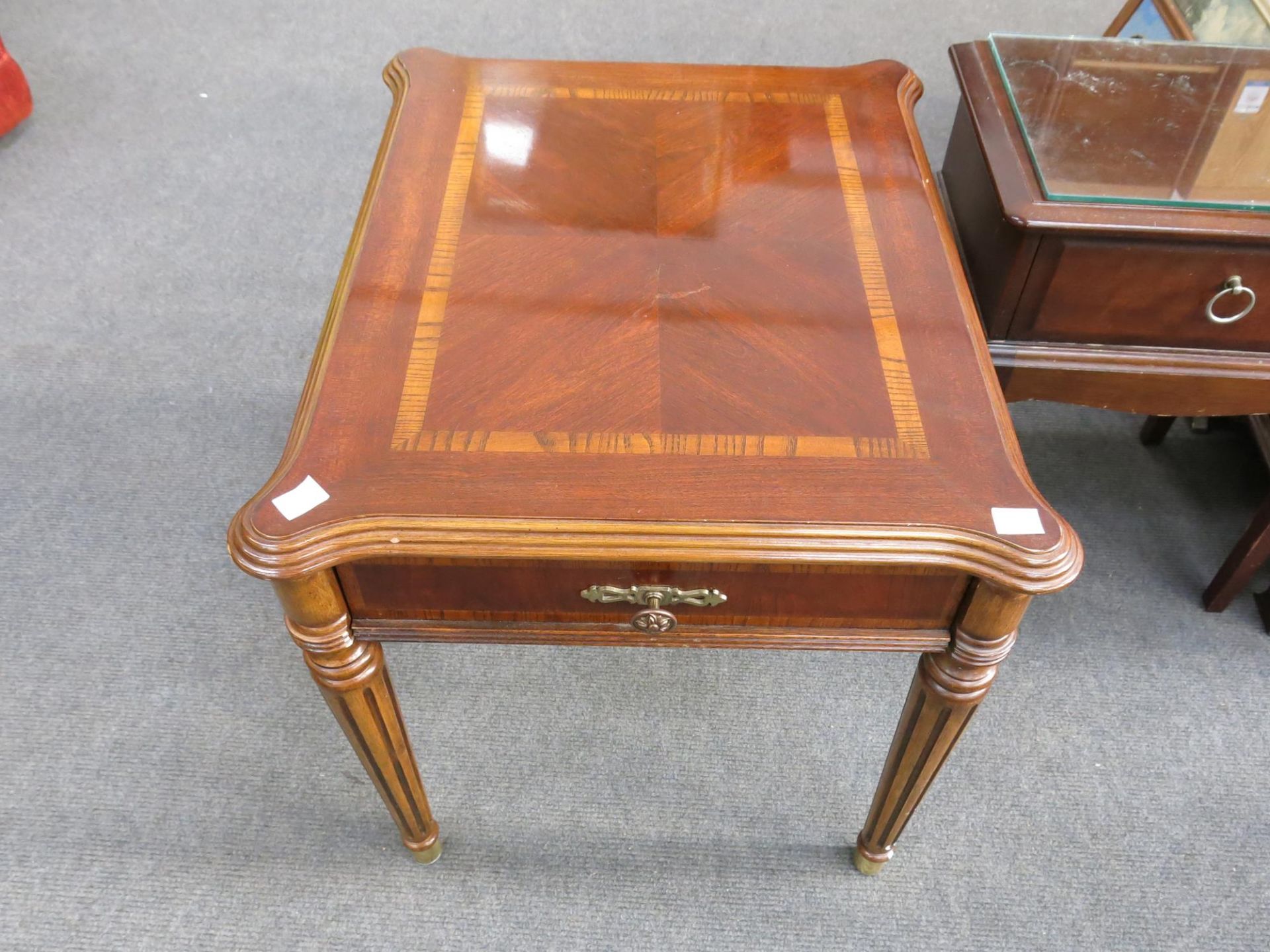 A Stag bedside cabinet with single drawer (Height 59cm, Width- 45cm, Diameter- 32cm) A chest of four - Image 2 of 8