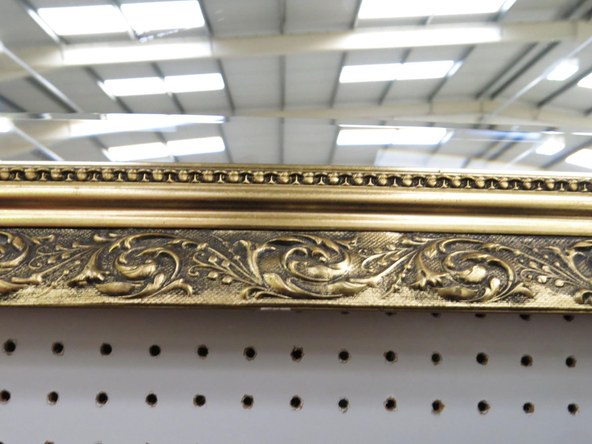 A gold coloured frame with bevelled mirror (H71cm, W99cm) (est £30-£40) - Image 2 of 2