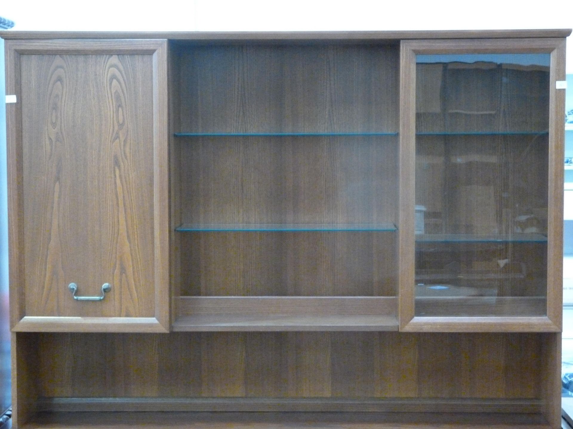 A large G-Plan elm buffet unit featuring four doors, three drawers & nine shelves (H186cm, L165cm, - Image 3 of 5