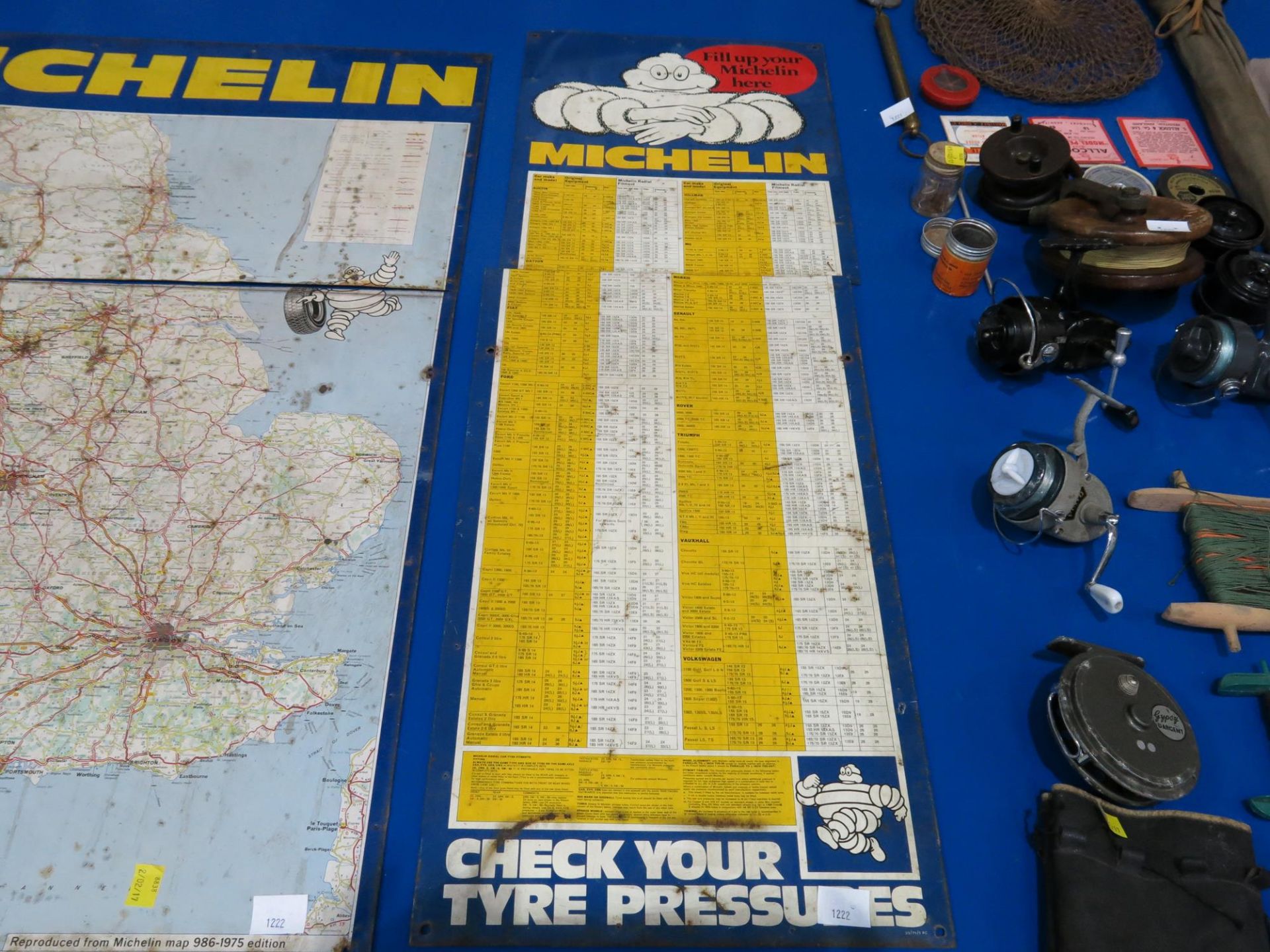A metal black Michelin Tyre pressure information board (89cm x 31cm) together with a similar - Image 3 of 3