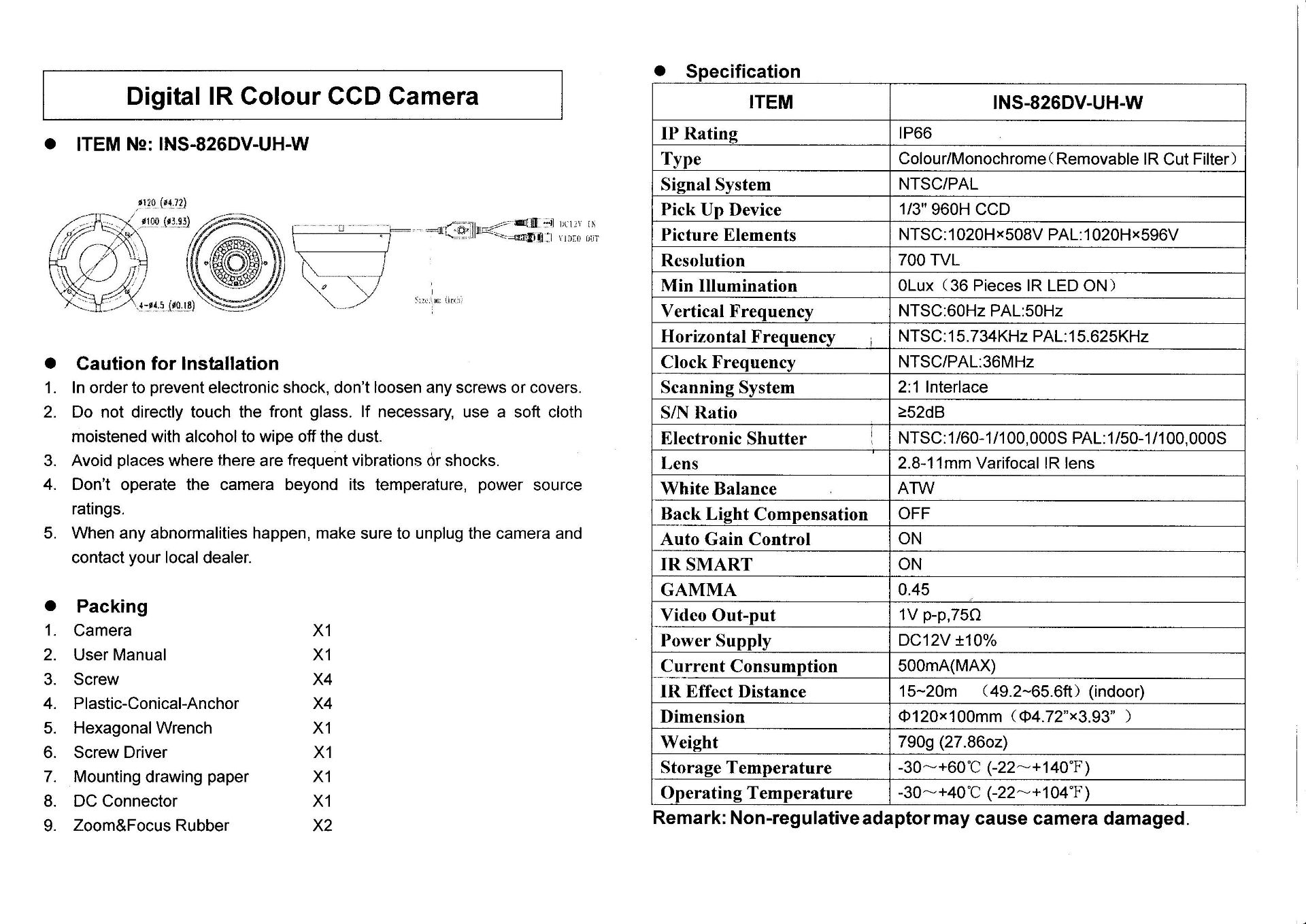 * 5 x Internal Dome 700TVL 960H Sony Effio-E * 700TVL / 960H Sony Effio-E *Ultra High Resolution * - Image 4 of 4