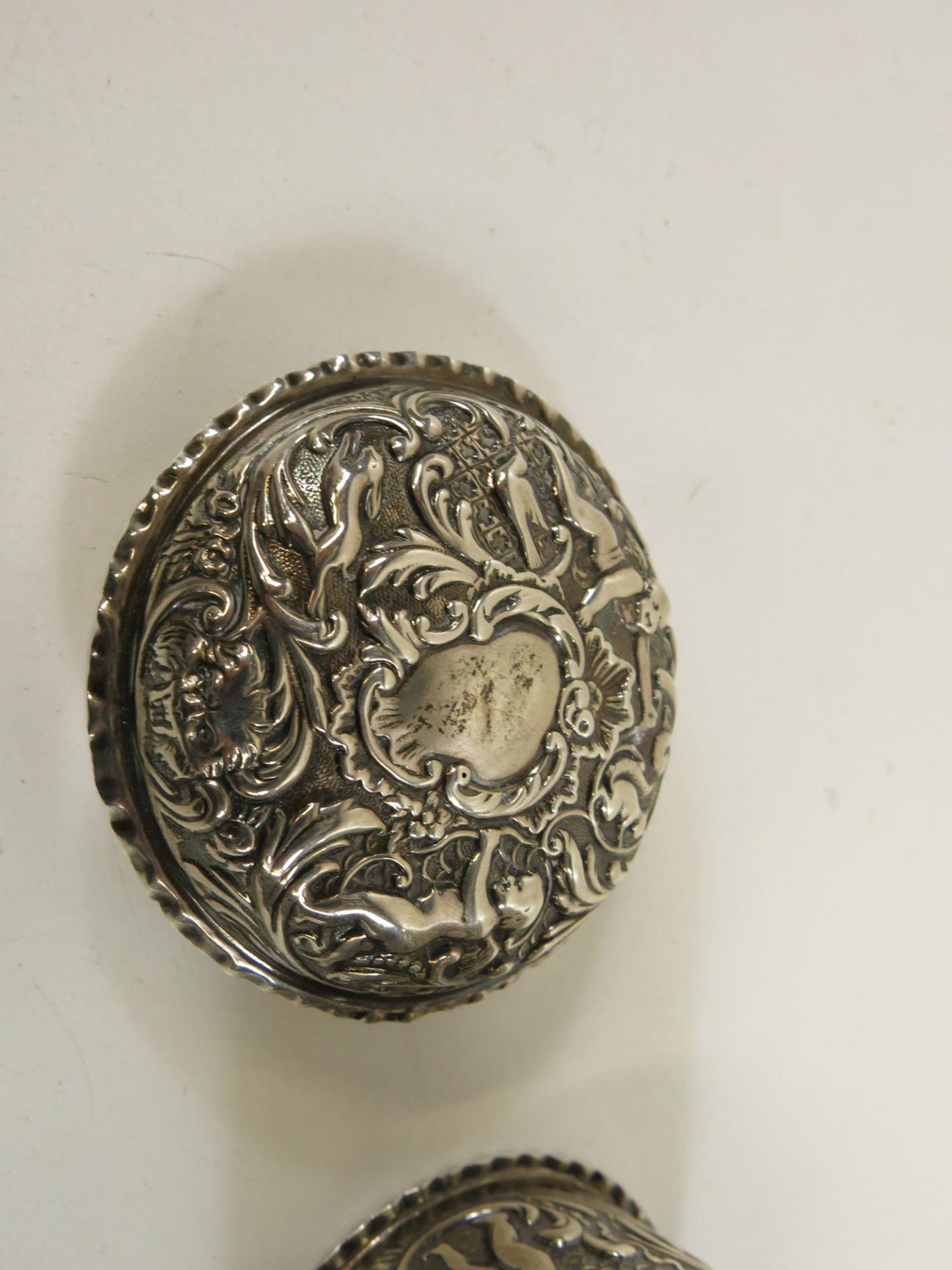 A late Victorian silver dressing table box of cylindrical form with detachable cover, The whole - Image 3 of 3