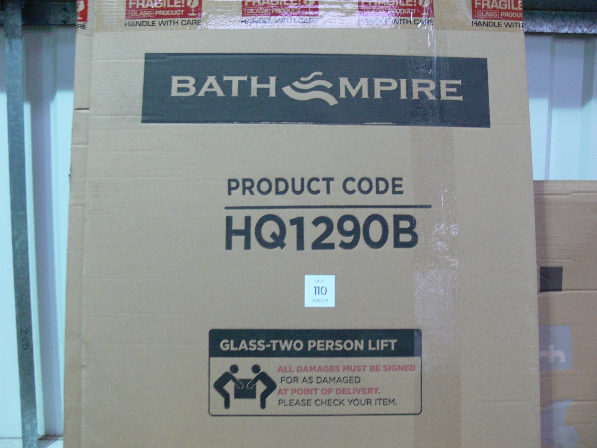 4 x Bath Empire quadrant door units, HQ1290B. No doors