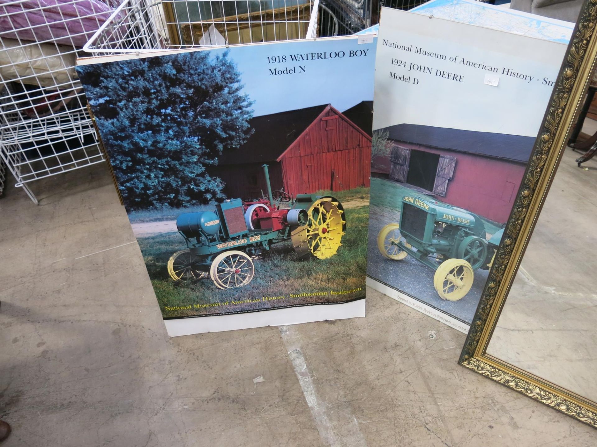 Three 'canvas' folding chairs (A/F) Together with three tractor advertising posters, two mounted - Image 2 of 6