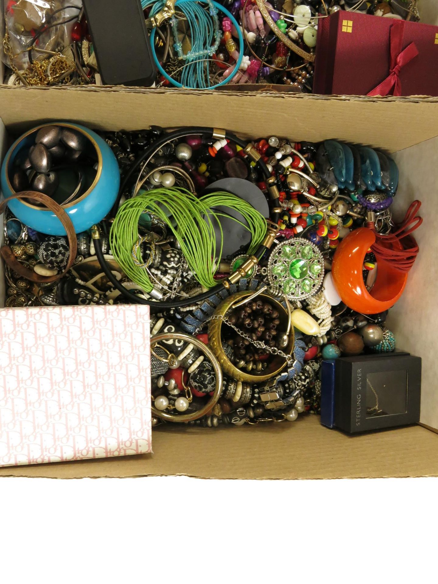 A large qty of costume jewellery, some boxed which includes a Christian Dior belt (est £60-£100) - Image 3 of 3