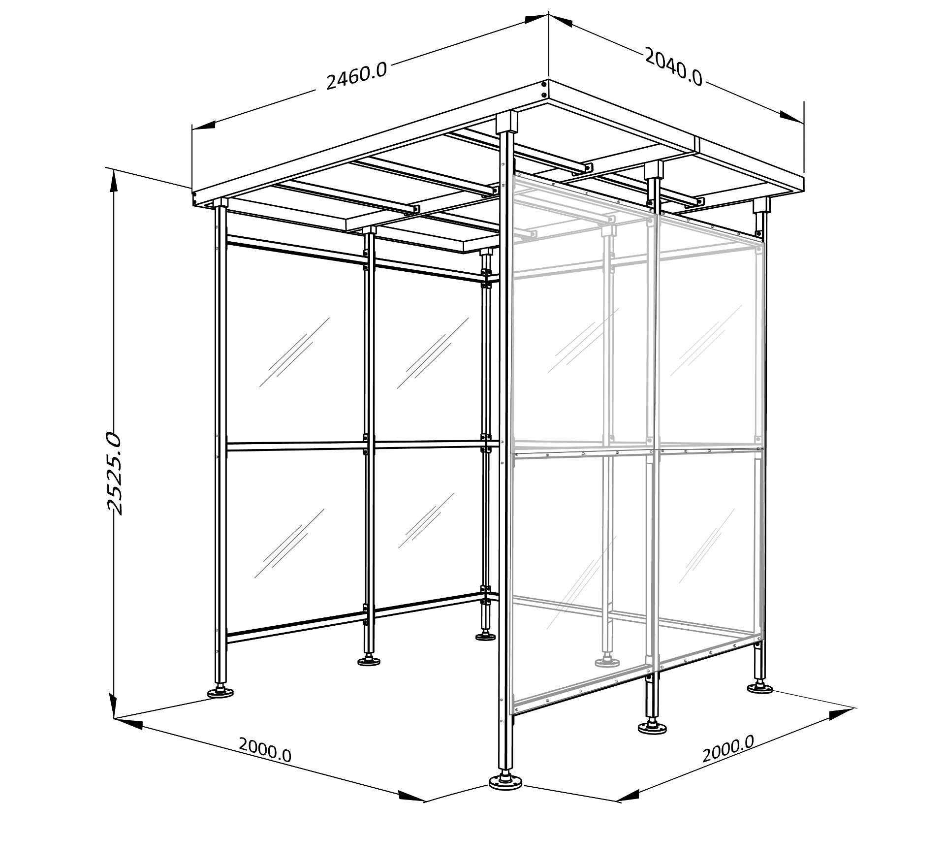 * 1 x 4/5 Bike Shelter (2m x 2.4m), palletised and shrink wrapped (pallet weight - approx 0.5 - Image 2 of 2