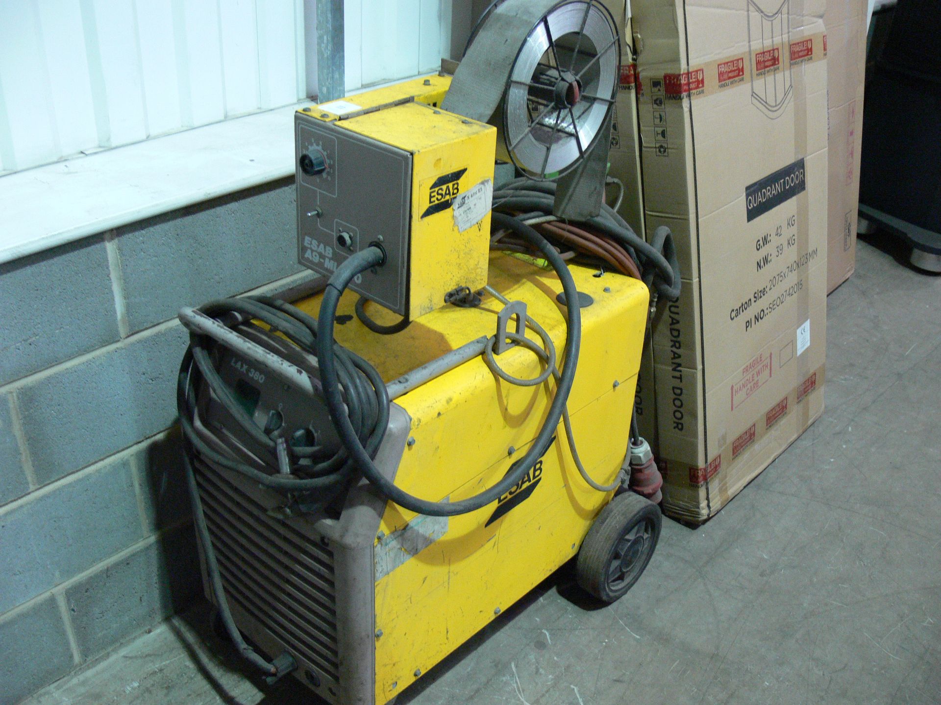 * An Esab LAX 380/A9-MLC30 Welder, 3PH. Please note there is a £10 + VAT Lift Out Fee on this lot