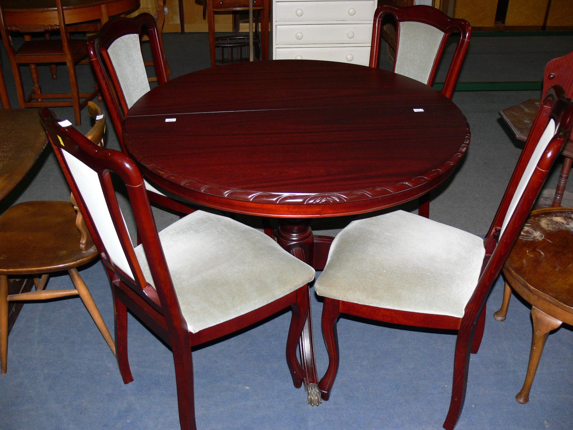 A John Coyle extending dining table with four dining chairs (H79cm, L106cm, 147cm open) (est £50-£80 - Image 2 of 2