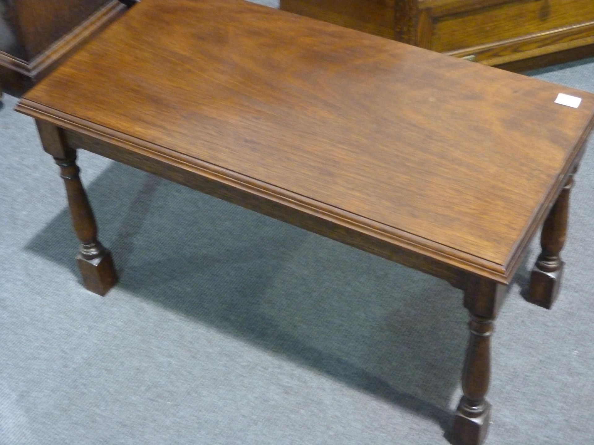 A dark wood TV cupboard with attached cupboard & display cupboard (H61cm, W194cm, D77cm) together - Image 4 of 4