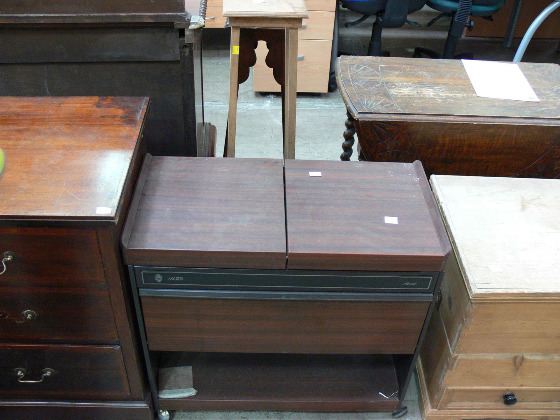 Two tall wooden plant stands together with an EKCO hostess trolley (3) (est £20-£40) - Image 2 of 4