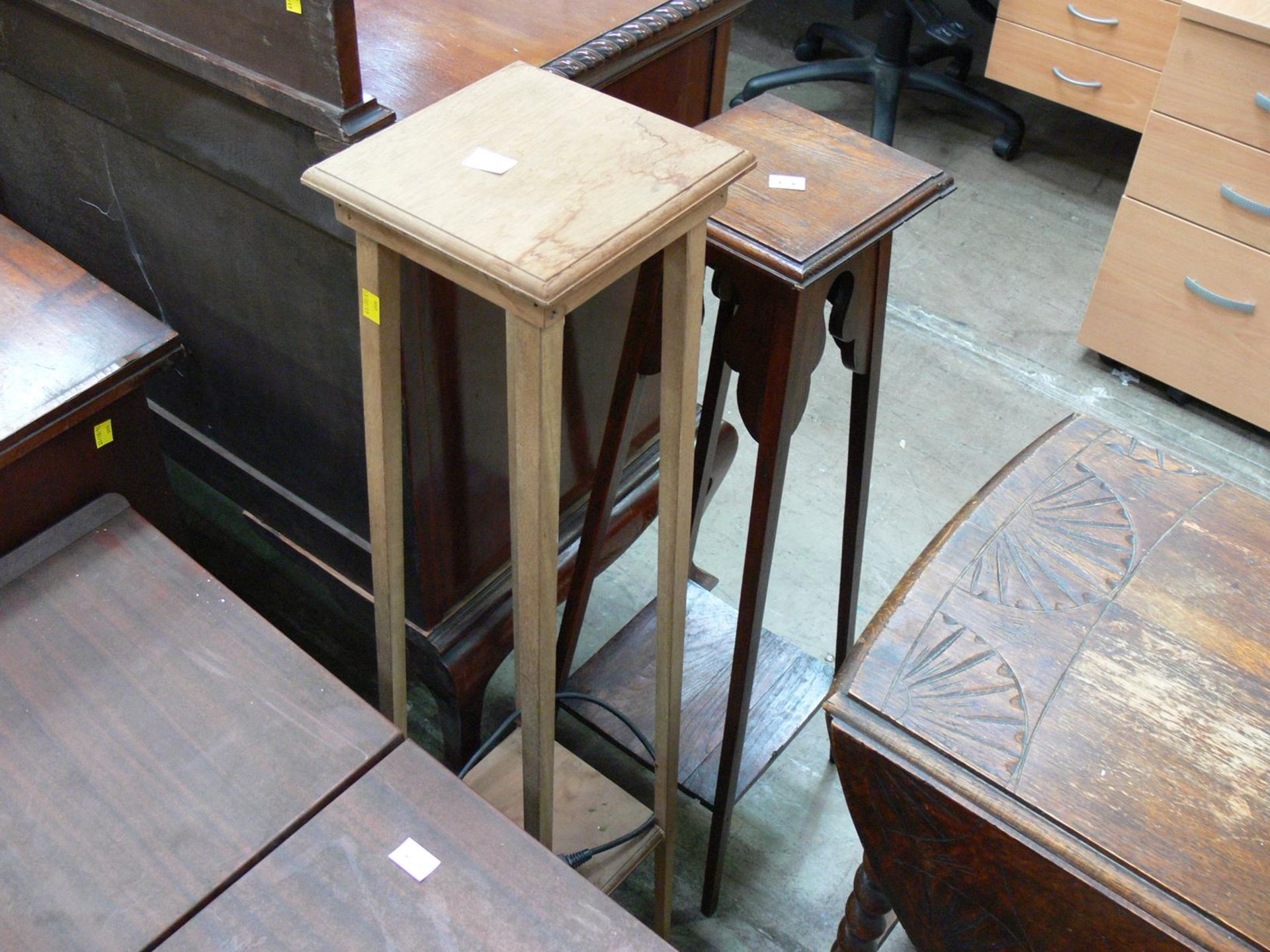 Two tall wooden plant stands together with an EKCO hostess trolley (3) (est £20-£40) - Image 4 of 4