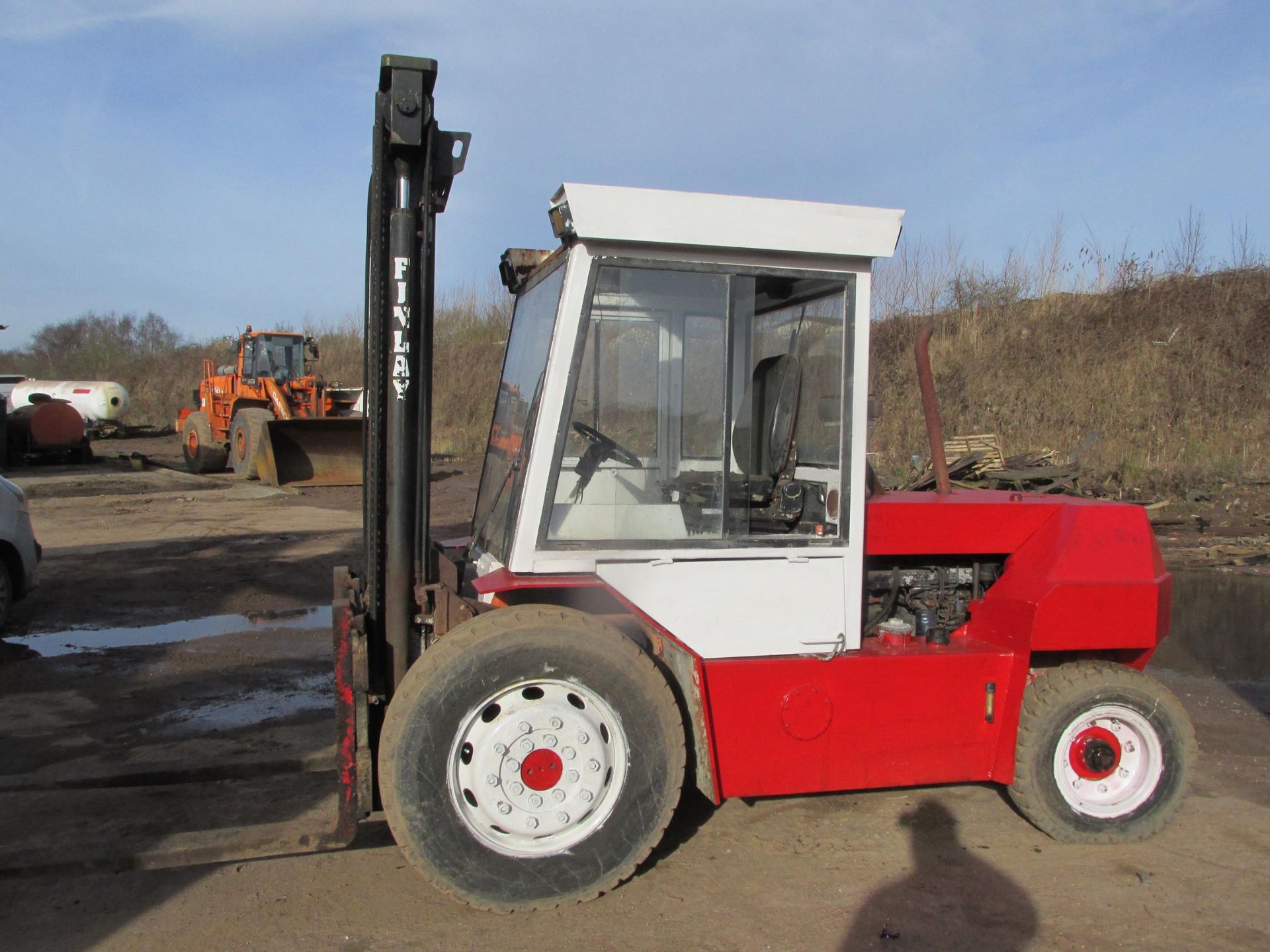 * Finlay F110 diesel forklift, rated at 5500kg to 3.6 meter max lift height, 1.5 meter forks,