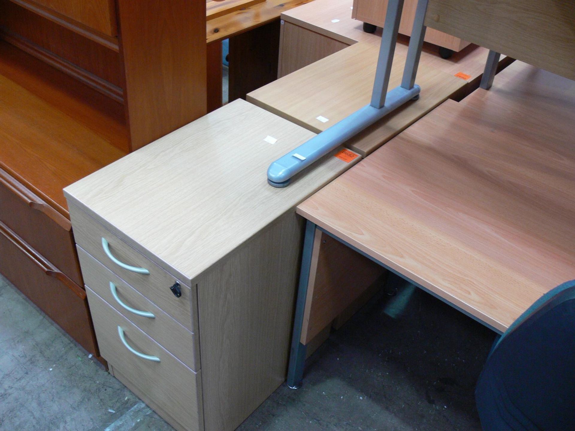 *2 x Non-matching rectangular office desk both with 3 drawers together with 2 x non-matching - Image 4 of 4