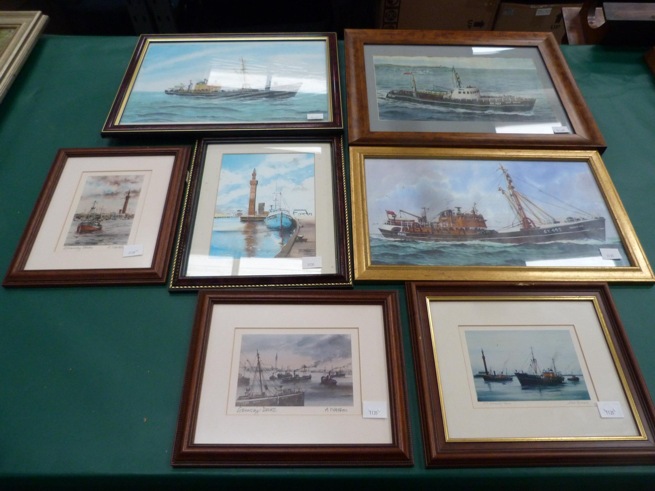 This is a Timed Online Auction on Bidspotter.co.uk, Click here to bid.  Seven Prints of Grimsby