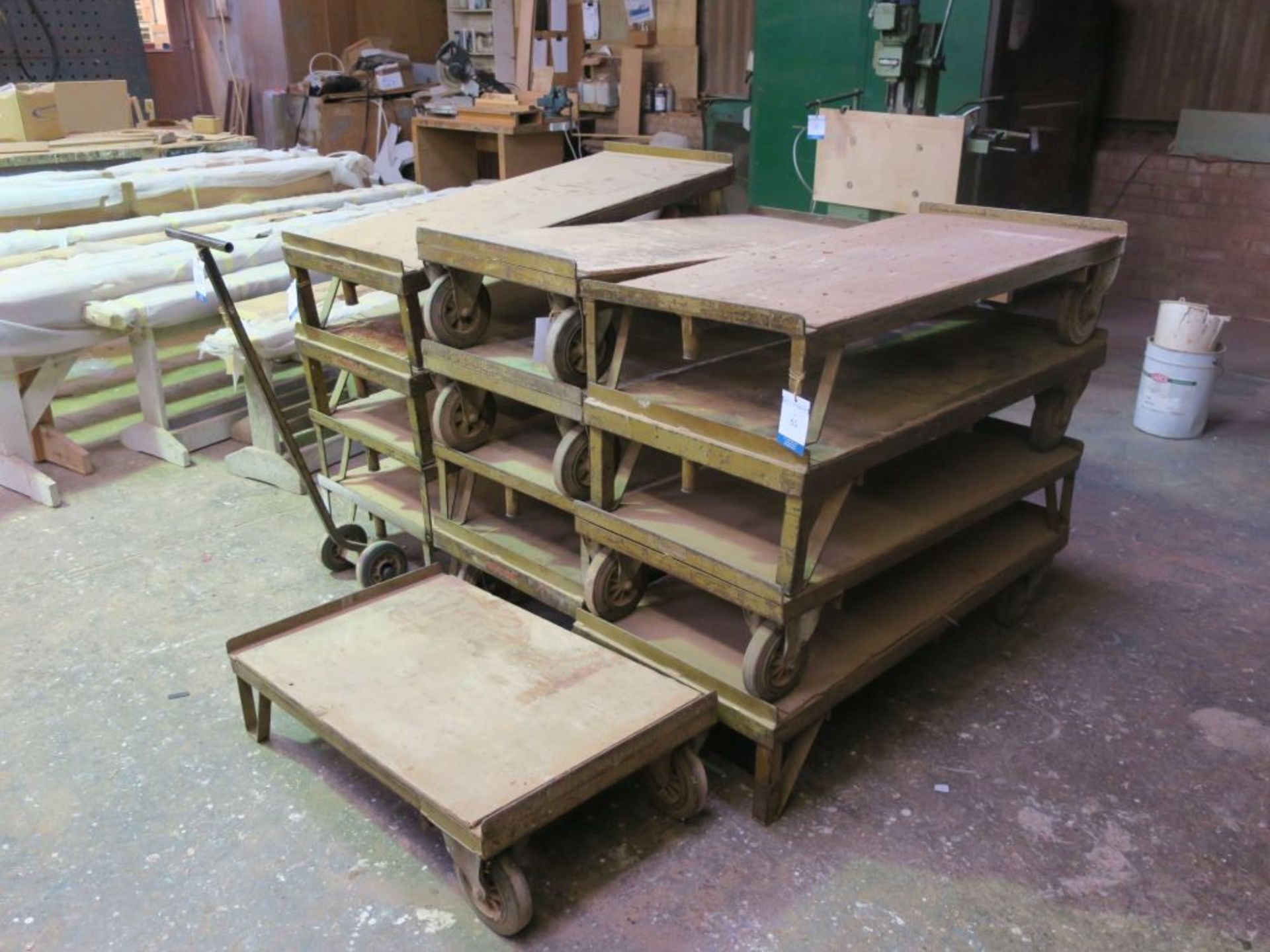 * 14 x Bogey Trolleys complete with one handle - 13 x 1300mm x 610mm, 1 x 610mm x 1000mm. This lot