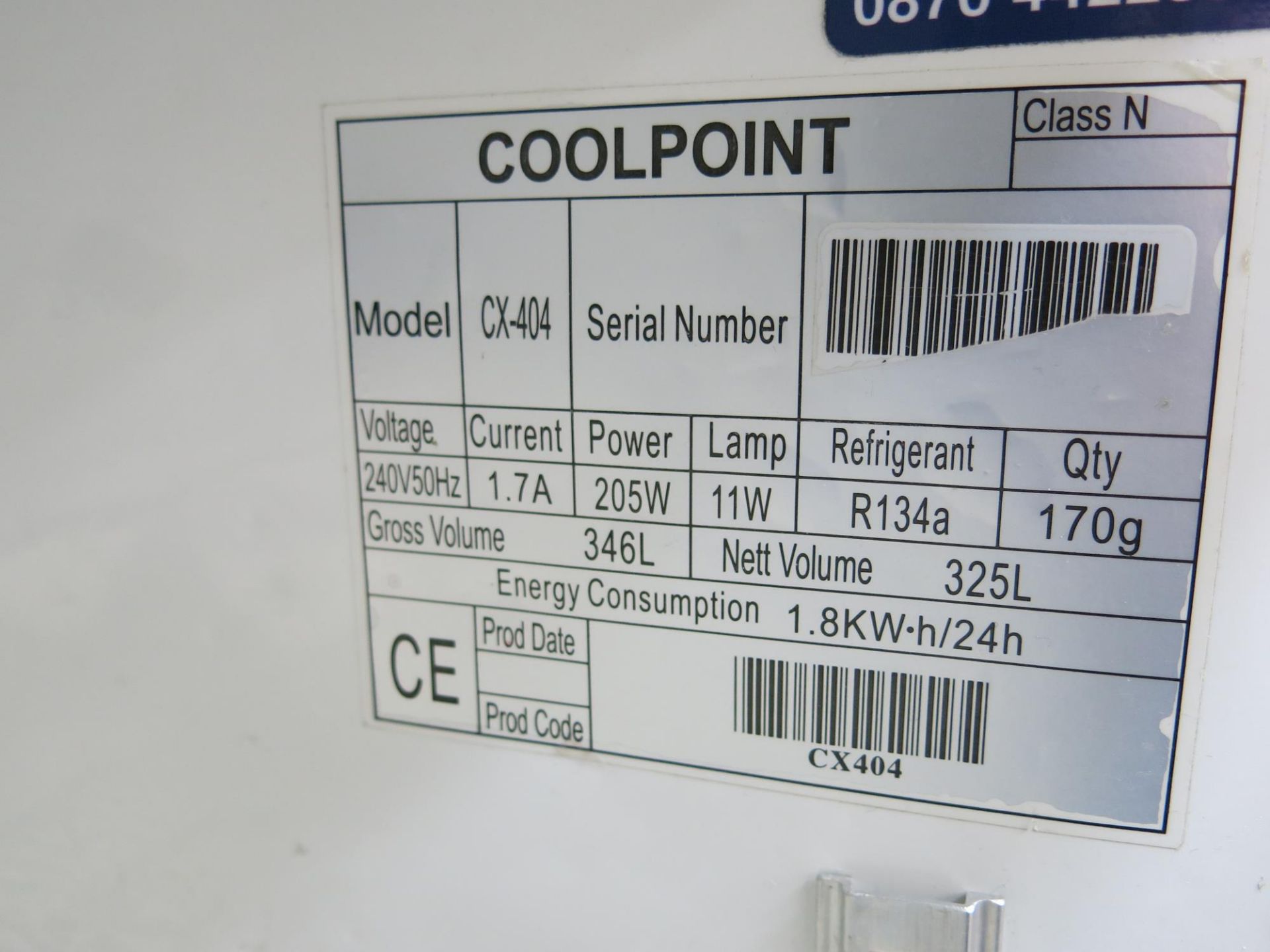 A Cool Point CX-404 display fridge. Please note this lot has a £5 +VAT lift out charge. - Image 2 of 2