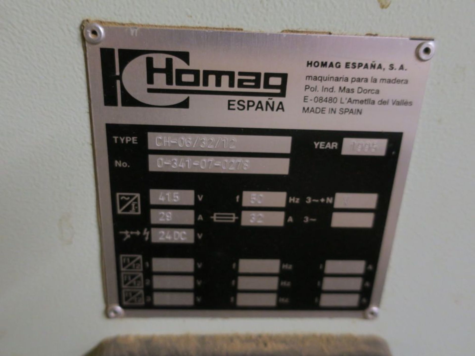 * Homag Espana CNC Beam Saw with Homatic controls. S/N 0-341-07-0278. YOM 1995. Type CH-06/32/12. - Image 6 of 9